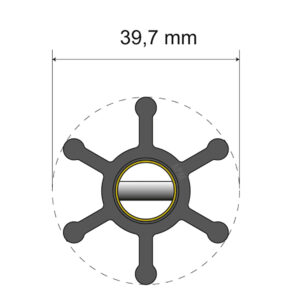Albin Group Premium Impeller Kit – 39.7 x 12 x 19.2mm – 6 Blade – Pin Insert