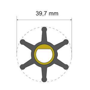 Albin Group Premium Impeller Kit – 39.7 x 12 x 19.2mm – 6 Blade – Single Flat Insert
