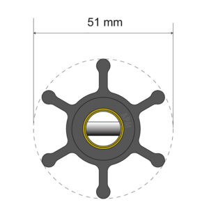 Albin Group Premium Impeller Kit – 51 x 22 x 12.7mm – 6 Blade – Pin Insert