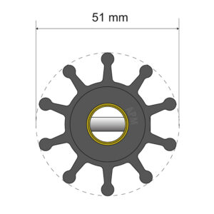Albin Group Premium Impeller Kit – 51 x 12.7 x 22mm – 10 Blade – Pin Insert