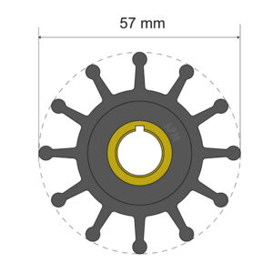 Albin Group Premium Impeller Kit 57 x 12.7 x 20mm – 12 Blade – Key Insert