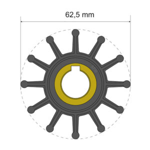 Albin Group Premium Impeller Kit 62.5 x 16 x 22.4mm – 12 Blade – Key Insert