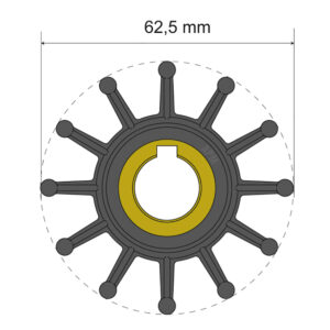 Albin Group Premium Impeller Kit 62.5 x 16 x 32mm – 12 Blade – Key Insert