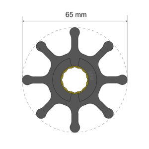 Albin Group Premium Impeller Kit 65 x 16 x 37mm – 8 Blade – Spline Insert