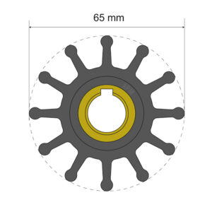 Albin Group Premium Impeller Kit 65 x 15.8 x 41.5mm – 12 Blade – Key Insert
