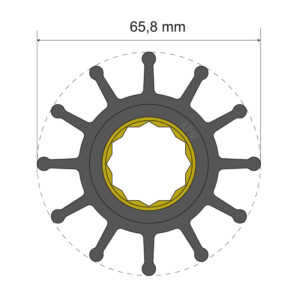 Albin Group Premium Impeller Kit 65.8 x 25 x 80mm – 12 Blade – Spline Insert