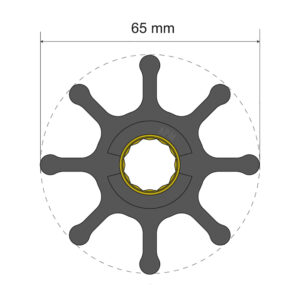 Albin Group Premium Impeller Kit 65 x 16 x 50mm – 8 Blade – Spline Insert