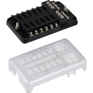 Sea-Dog Blade Style LED Indicator Fuse Block w/Negative Bus Bar – 12 Circuit