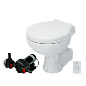 Johnson Pump AquaT Toilet Silent Electric Compact – 12V w/Pump