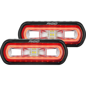 RIGID Industries SR-L Series Surface Mount Spreader Light – Black Housing – Red Halo
