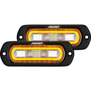 RIGID Industries SR-L Series Flush Mount Spreader Light – Black Housing – Amber Halo