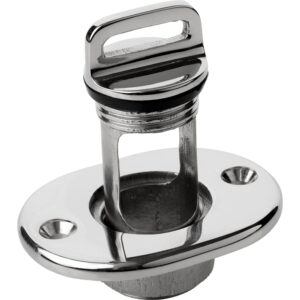Sea-Dog Oblong Captive Garboard Drain & Plug – 316 Stainless Steel