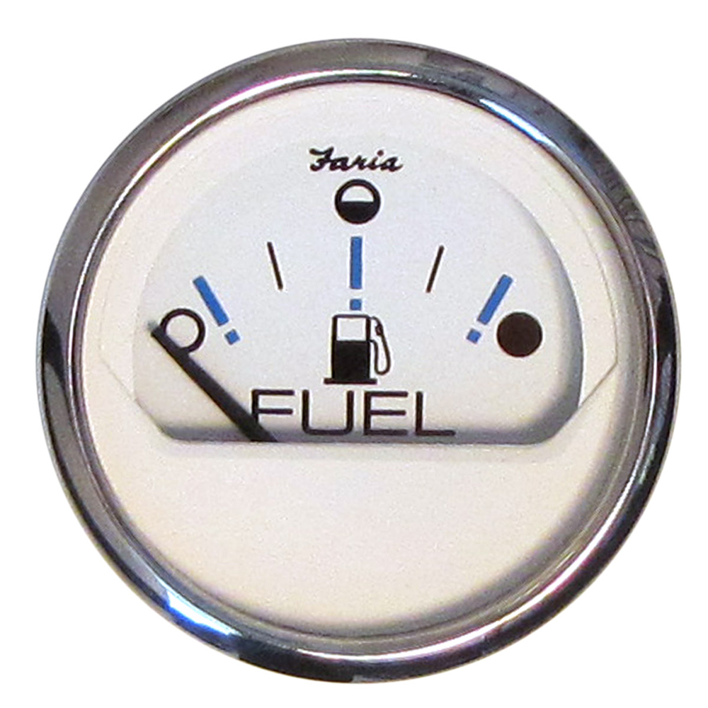 Faria Chesapeake White SS 2″ Fuel Level Gauge – Metric (E-1/2-F) Faria Chesapeake White SS 2″ Fuel Level Gauge – Metric (E-1/2-F)