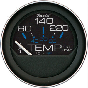 Faria Coral 2″ Cylinder Head Temperature Gauge (60-120&deg; F) w/Sender