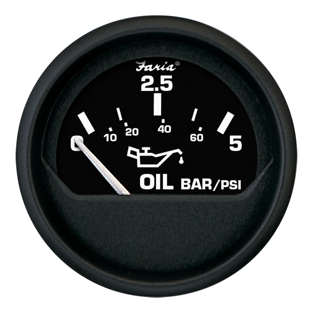 Faria Euro Black 2″ Oil Pressure Gauge – Metric (5 Bar) Faria Euro Black 2″ Oil Pressure Gauge – Metric (5 Bar)