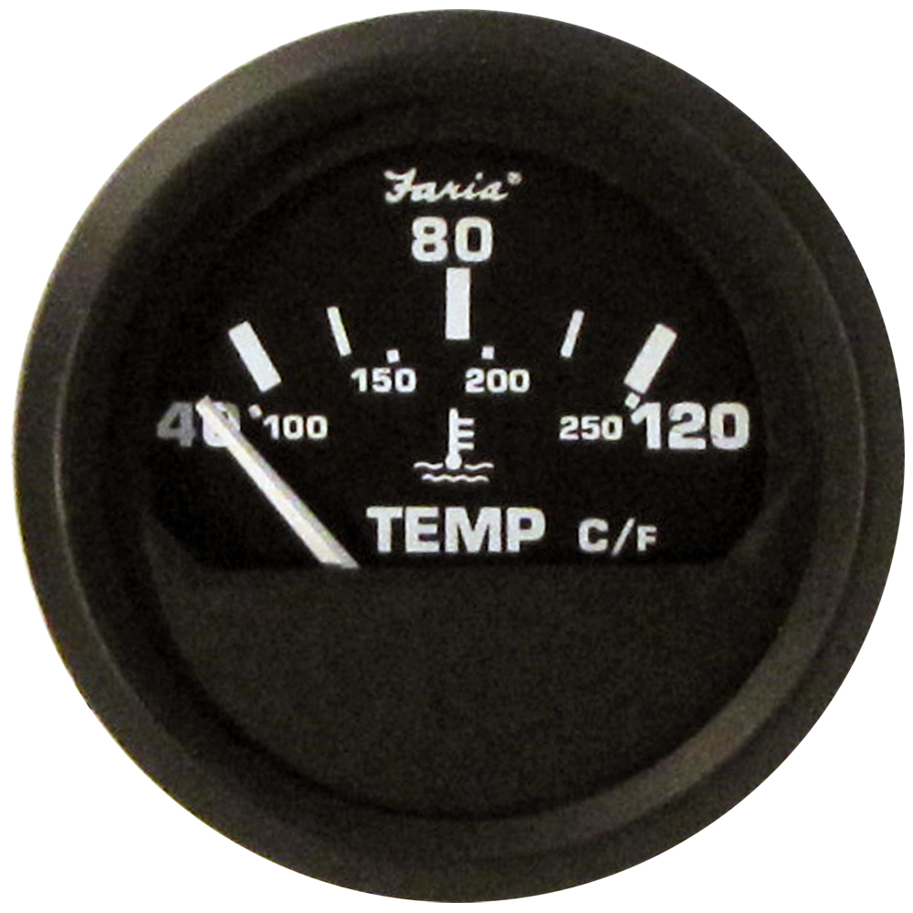 Faria Euro Black 2″ Water Temperature Gauge – Metric (40 to 120° C) Faria Euro Black 2″ Water Temperature Gauge – Metric (40 to 120° C)