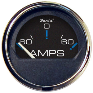 Faria Chesapeake Black 2″ Ammeter Gauge (-60 to +60 AMPS)