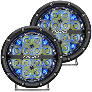 RIGID Industries 360-Series 6″ LED Off-Road Fog Light Drive Beam w/Blue Backlight – Black Housing