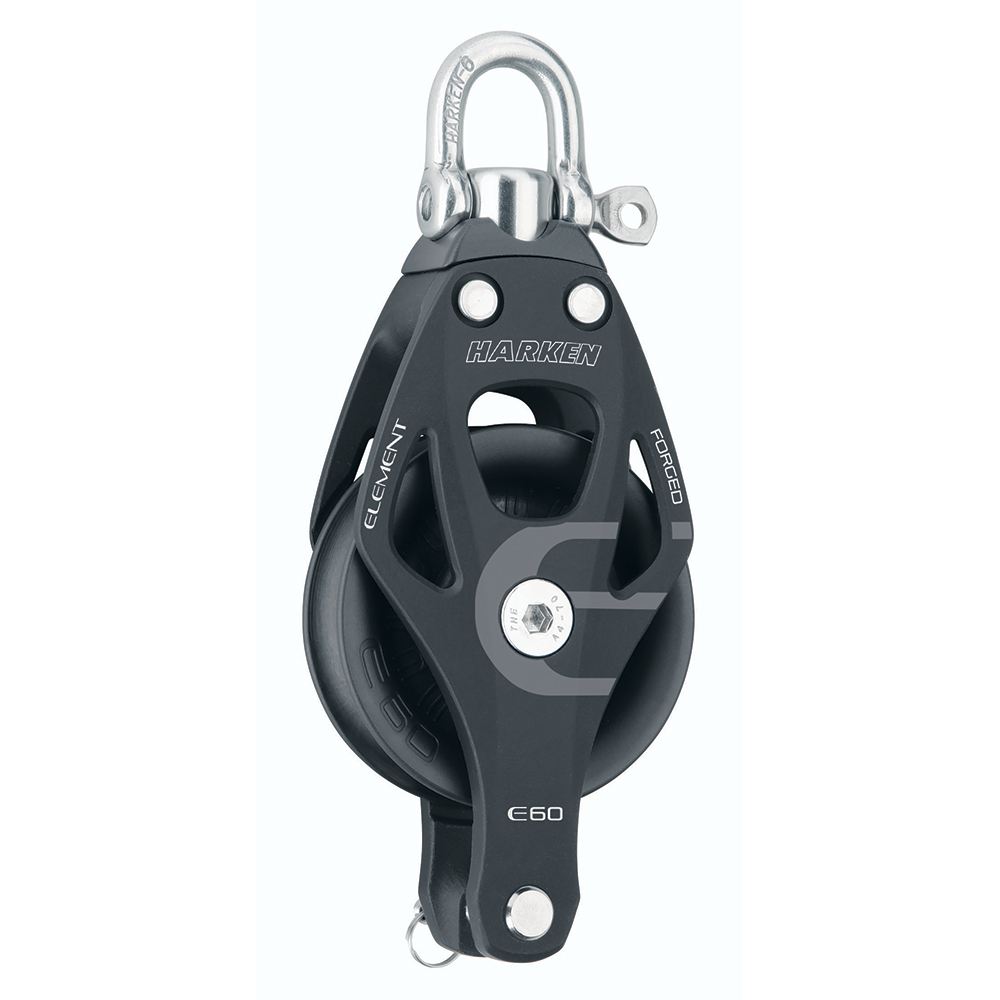 Harken 60mm Single Aluminum Element Block w/Swivel & Becket Harken 60mm Single Aluminum Element Block w/Swivel & Becket