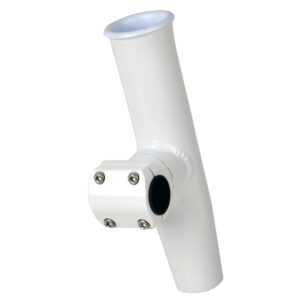 C.E. Smith Adjustable Mid Mount Rod Holder – 1-1/4″ or 1-5/16″ OD – White Powder Coat Aluminum w/Sleeve & Hex Key