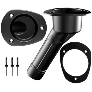 Mate Series Plastic Rod & Cup Holder 30&deg; Closed w/Oval Top f/Kayaks – Black