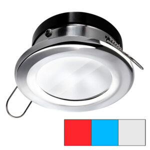 i2Systems Apeiron A1120 Spring Mount Light – Round – Red, Cool White & Blue – Polished Chrome