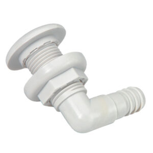 Johnson Pump Thru-Hull Connector – 3/4″ – 90&deg; – White