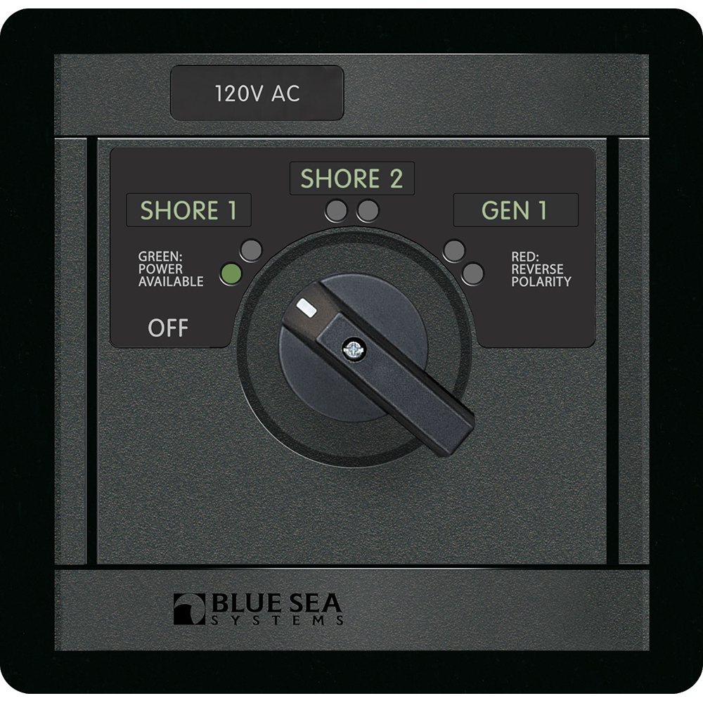 Blue Sea 1482 120V AC Rotary 30A OFF + 3 Sources Blue Sea 1482 120V AC Rotary 30A OFF + 3 Sources