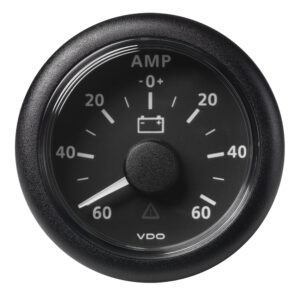 Veratron 52MM (2-1/16″) ViewLine Battery Status Gauge -60/+60AMP – Black Dial & Bezel