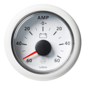 Veratron 52MM (2-1/16″) ViewLine Battery Status Gauge -60/+60AMP – White Dial & Bezel