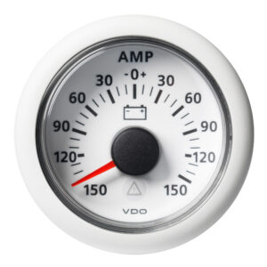 Veratron 52MM (2-1/16″) ViewLine Battery Status Gauge -150/+150AMP – White Dial & Bezel