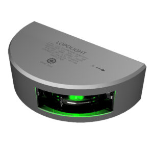 Lopolight Series 301-001 – Navigation Light – 2NM – Vertical Mount – Green – Silver Housing – 6M Cable