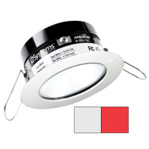 i2Systems Apeiron PRO A503 – 3W Spring Mount Light – Round – Cool White & Red – White Finish
