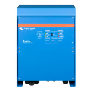 Victron Quattro Inverter/Charger 12 VDC – 5000W -Dual 100AMP 120VAC Inputs – Auto Transfer Switch – 200AMP Battery Charger – Stackable