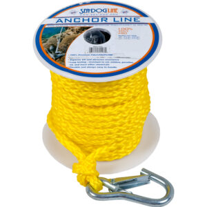Sea-Dog Poly Pro Anchor Line w/Snap – 3/8″ x 75' – Yellow