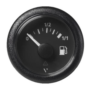 Veratron 52mm (2-1/16″) ViewLine Fuel Tank Level Gauge – 0 to 1/1 – Black Dial & Round Bezel