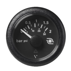 Veratron 52MM (2-1/16″) ViewLine Boost Pressure Gauge 2 Bar/30 PSI – Black Dial & Round Bezel