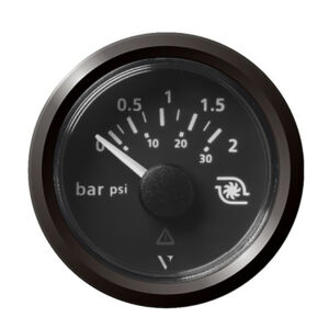 Veratron 52MM (2-1/16″) ViewLine Boost Pressure Gauge 2 Bar/30 PSI – Black Dial & Triangular Bezel