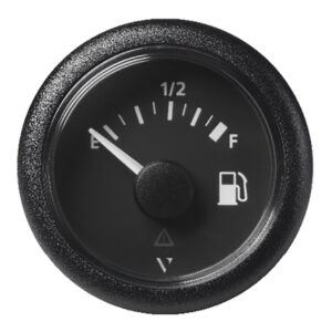 Veratron 52MM (2-1/16″) ViewLine Fuel Level Gauge Empty-Full – 90-4 OHM – Black Dial & Round Bezel