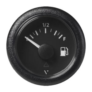 Veratron 52MM (2-1/16″) ViewLine Fuel Level Gauge Empty-Full – 0-90 OHM – Black Dial & Round Bezel