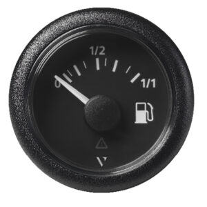 Veratron 52MM (2-1/16″) ViewLine Fuel Level Gauge 0-1/1 – 3 to 180 OHM – Black Dial & Round Bezel