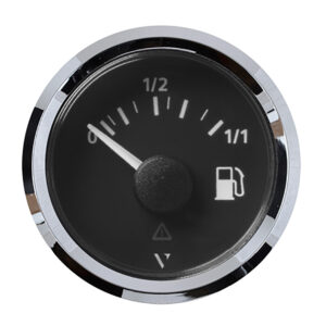 Veratron 52MM (2-1/16″) ViewLine Fuel Level Gauge 0-1/1 – 3-180 OHM – Black Dial & Chrome Triangular Bezel
