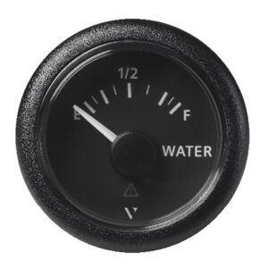 Veratron 52MM (2-1/16″) ViewLine Fresh Water Resistive – Empty/Full – 3 to180 OHM – Black Dial & Round Bezel