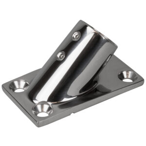Sea-Dog Rail Base Fitting Rectangular Base 45&deg; 316 Stainless Steel – 3-1/4″ x 1-7/8″ – 1″ OD
