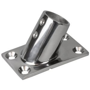 Sea-Dog Rail Base Fitting Rectangular Base 60&deg; 316 Stainless Steel – 1-7/8″ x 3-1/4″ – 1″ OD