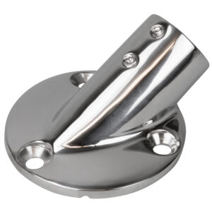 Sea-Dog Rail Base Fitting 2-3/4″ Round Base 30&deg; 316 Stainless Steel – 1″ OD