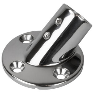 Sea-Dog Rail Base Fitting 2-3/4″ Round Base 45&deg; 316 Stainless Steel – 1″ OD