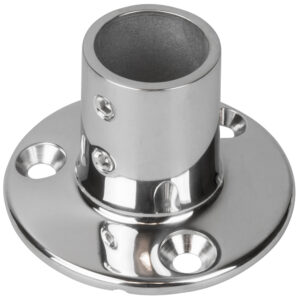 Sea-Dog Rail Base Fitting 2-3/4″ Round Base 90&deg; 316 Stainless Steel – 1″ OD