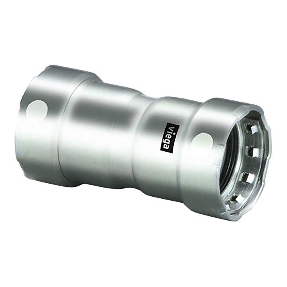 Viega MegaPress 1/2″ Stainless Steel 304 Coupling w/Stop – Double Press Connection – Smart Connect Technology Viega MegaPress 1/2″ Stainless Steel 304 Coupling w/Stop – Double Press Connection – Smart Connect Technology