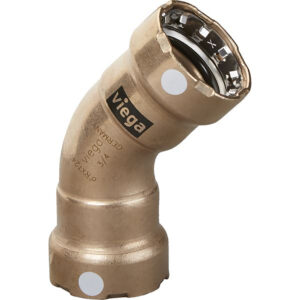 Viega MegaPress 3/4″ 45&deg; Copper Nickel Elbow – Double Press Connection – Smart Connect Technology